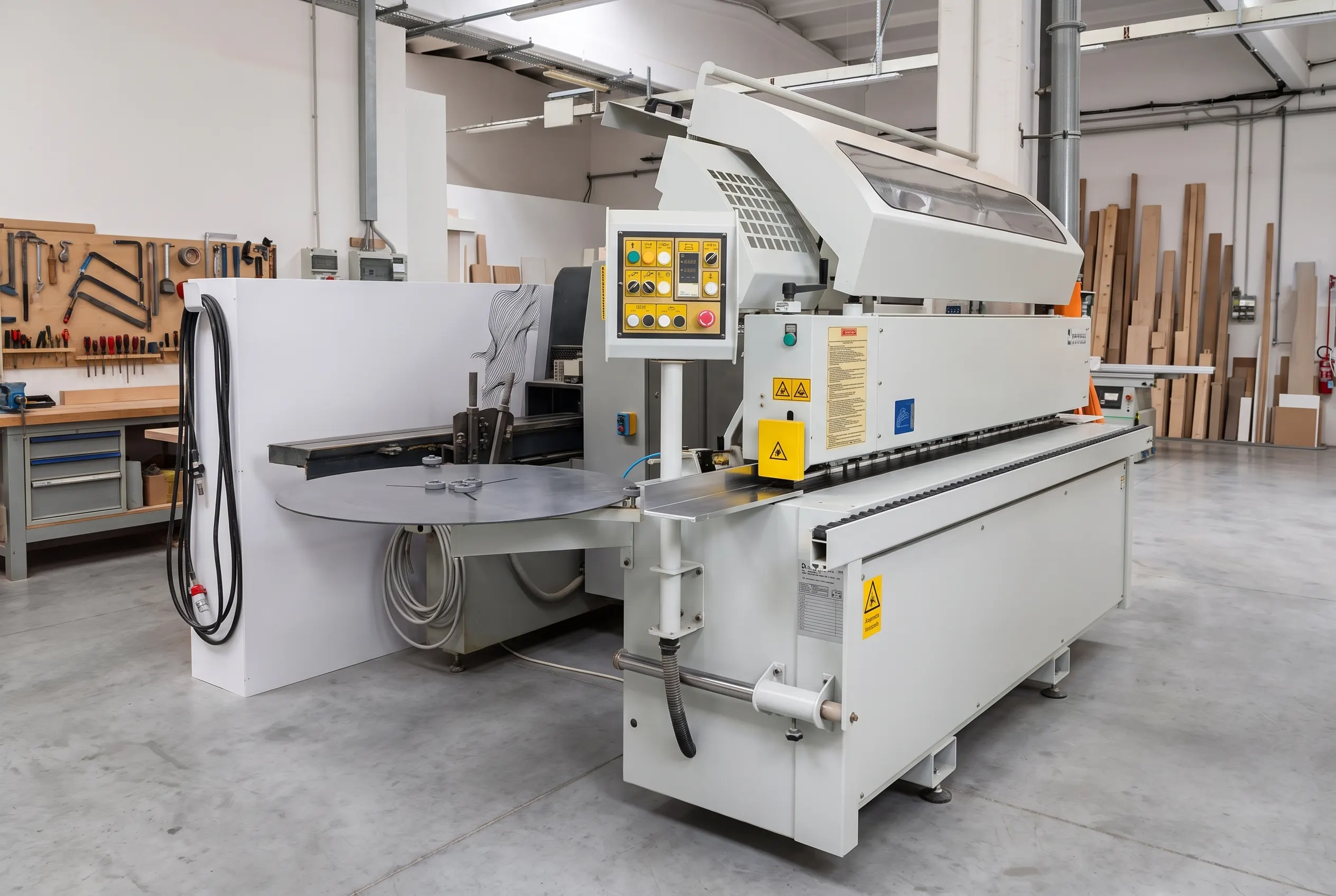 Automatic edge-banding machine in the Cofipack production department